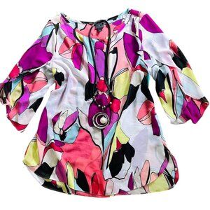 Women's Top Tunic Large pink 70ies blouse Hippie shirt Boho Top Bohemian